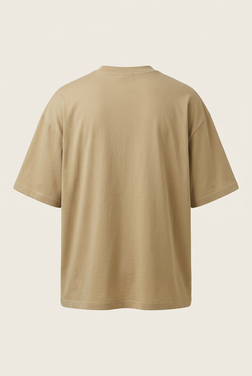 Beige oversized tee back