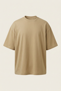 Beige oversized tee front-view generation