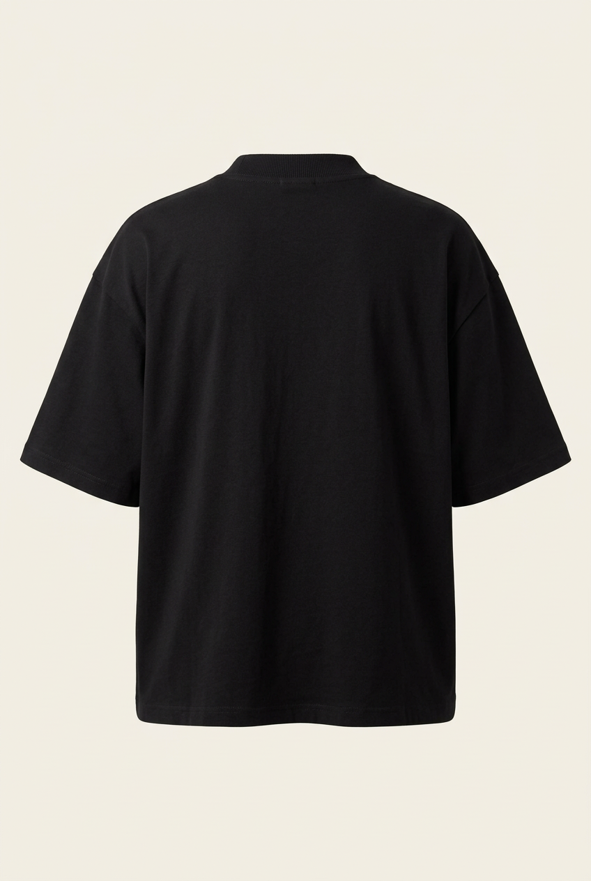 Black oversized tee back
