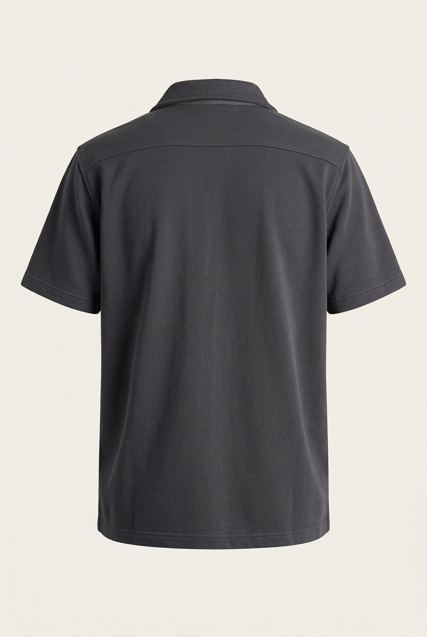 Charcoal Grey French terry shirt back