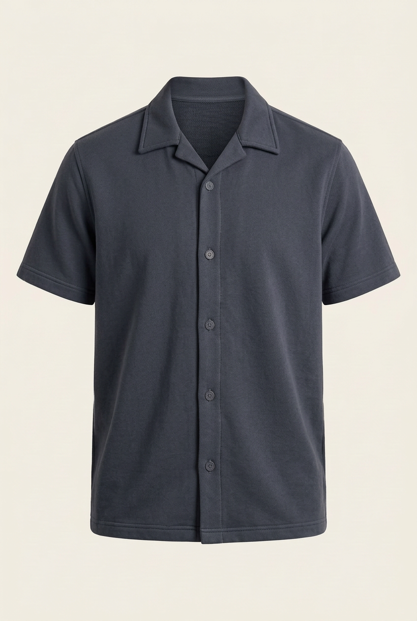 Charcoal Grey French terry shirt front