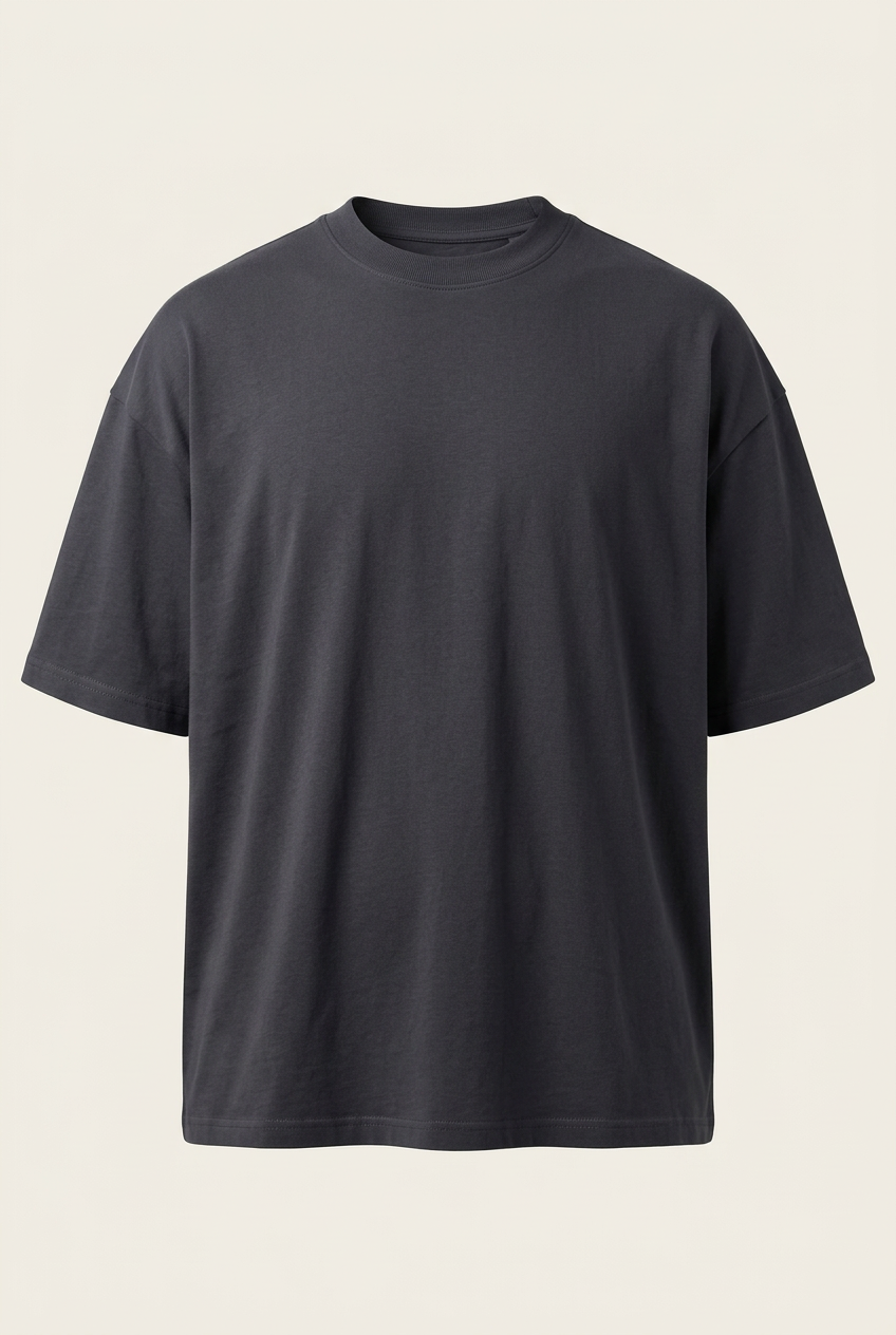 Charcoal Grey oversized tee front