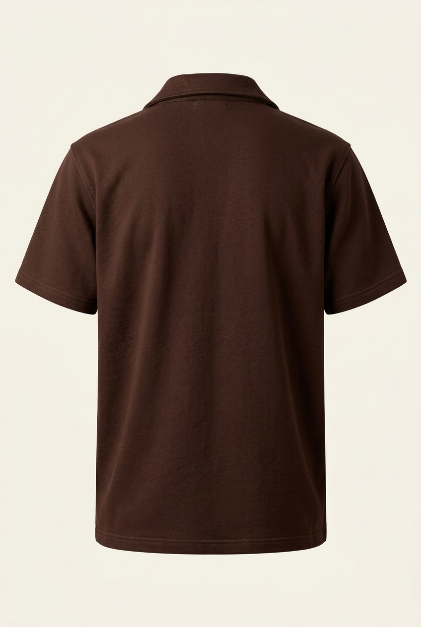 Chocolate Brown French terry shirt back