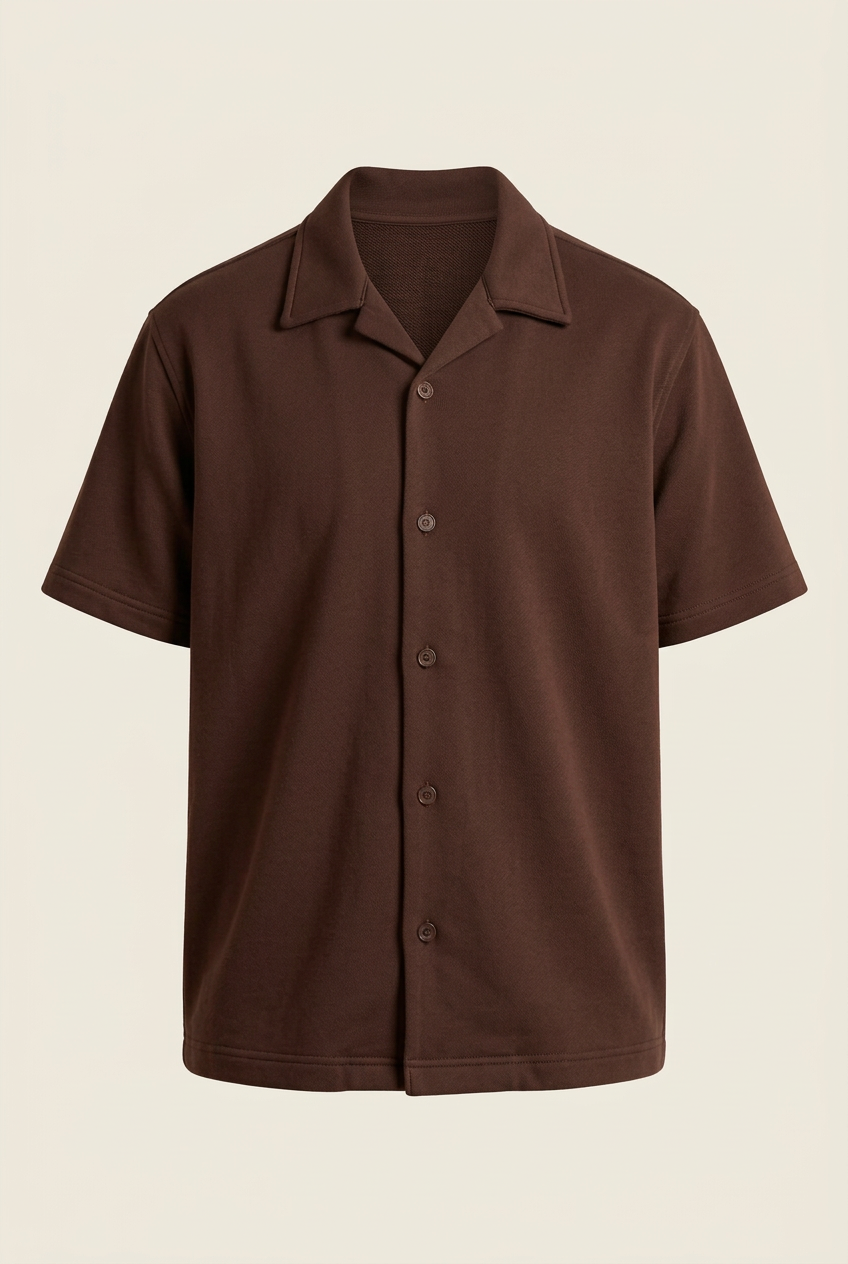 Chocolate Brown French terry shirt front
