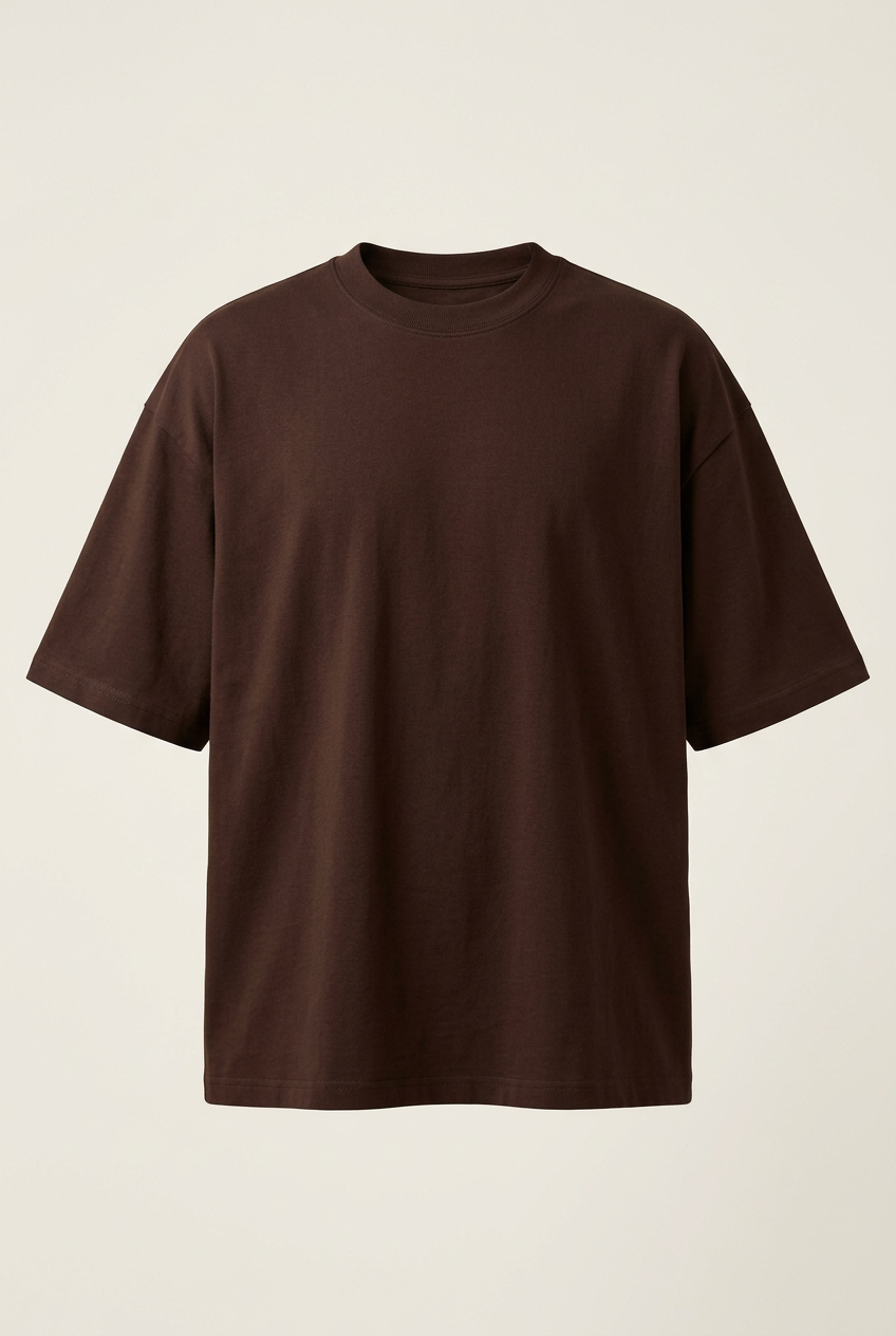 Chocolate Brown oversized tee front