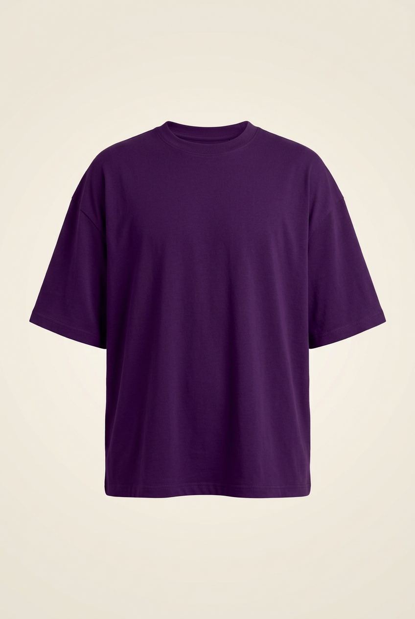 Dark Purple oversized tee front