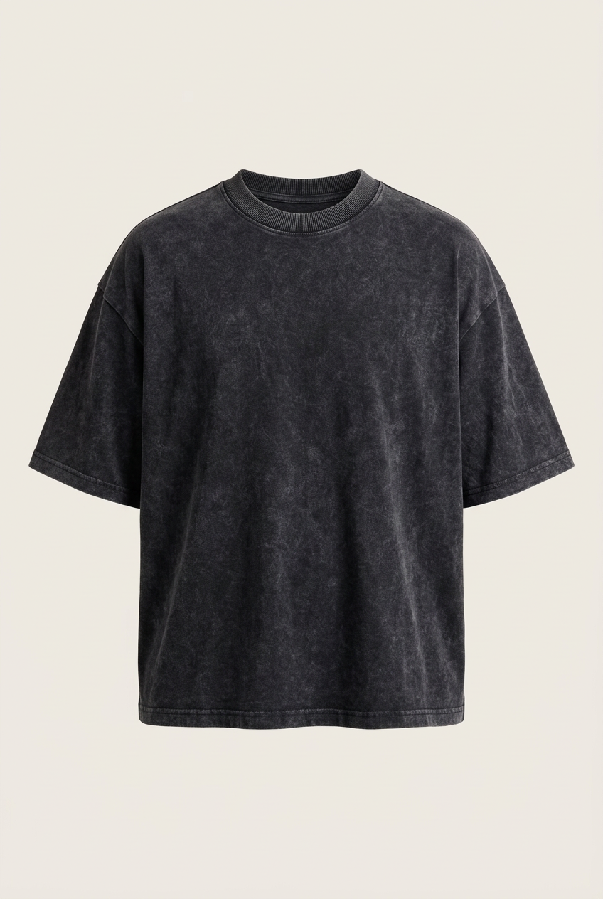 Stone Black oversized tee front