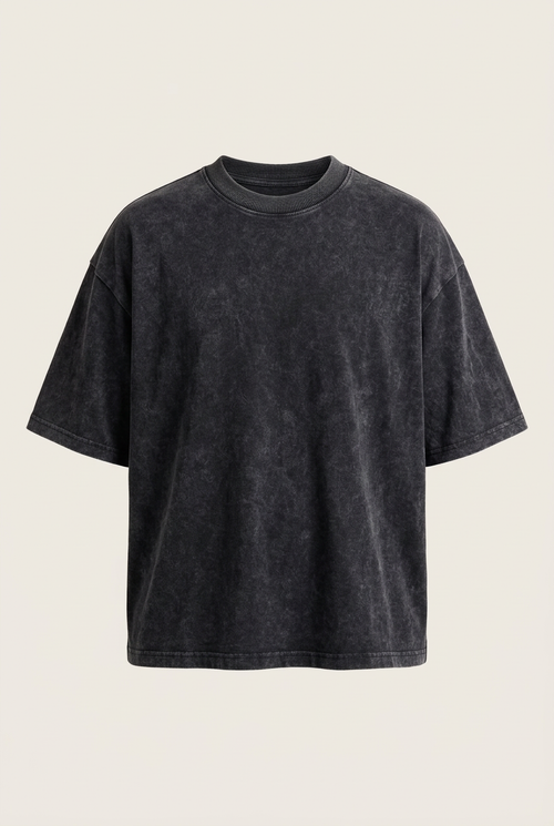 Stone Black oversized tee front