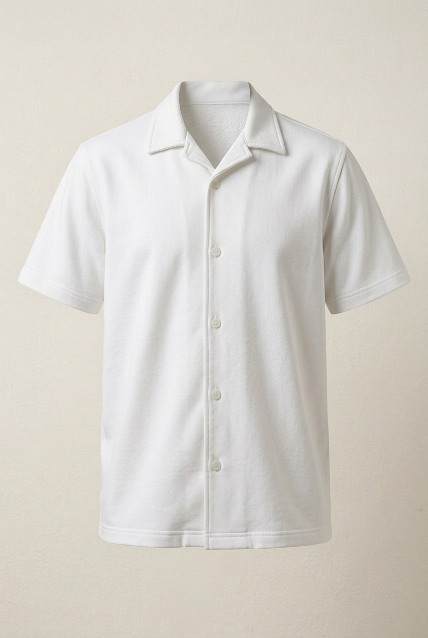 White French terry shirt front