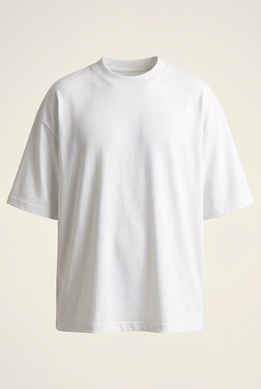 White oversized tee front